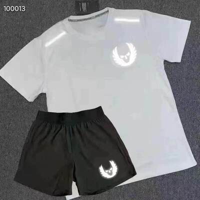 俄勒冈速干短袖跑步短裤套装体育生t恤圆领透气田径训练四分裤夏