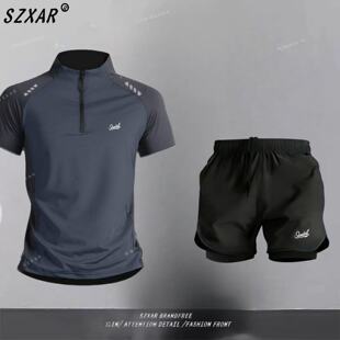 Slamball跑步运动套装男速干短袖健身衣服2026夏季三分短裤训练服