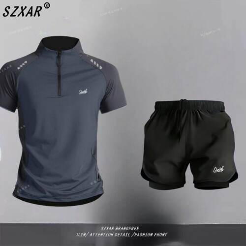 Slamball跑步运动套装男速干短袖健身衣服2026夏季三分短裤训练服