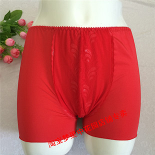 原单日式弹力有光锦柔软贴身健康面料男款蕾丝花边凹凸设计平脚裤