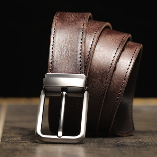 腰带 软皮真皮裤 皮轩阁手工头层牛皮复古皮带纯牛皮针扣男士 配西裤