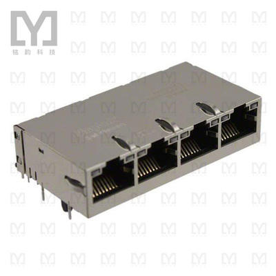 0826-1G4T-23-F【CONN MAGJACK 4PORT 1000 BASE-T】