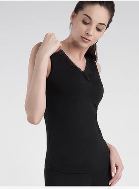 恒温棉柔透气无袖V领上装秋冬保暖背心女H000102