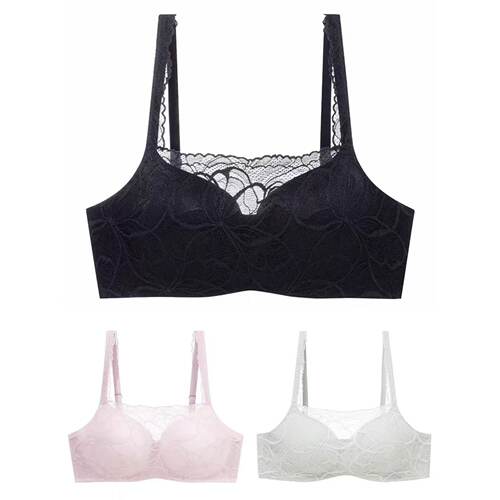 黛安专柜新品软钢圈薄款抹胸款蕾丝舒适透气文胸16R9007/9005