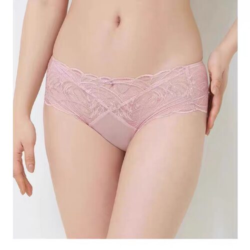 黛安金致微光新品蕾丝女中腰无痕裤87R2495