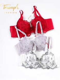 A48高端金标款 女士蕾丝刺绣薄杯性感聚拢文胸8744