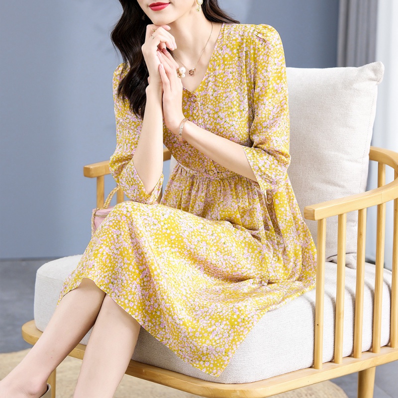 碎花收腰连衣裙定制02