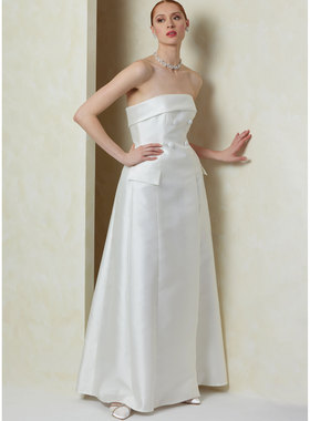 白色缎面主持婚礼晚宴礼服连衣裙摸胸欧美定制做 tailor dresses