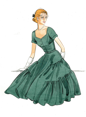 墨绿色公主风收腰A字连衣裙优雅欧美定制做 tailored dresses