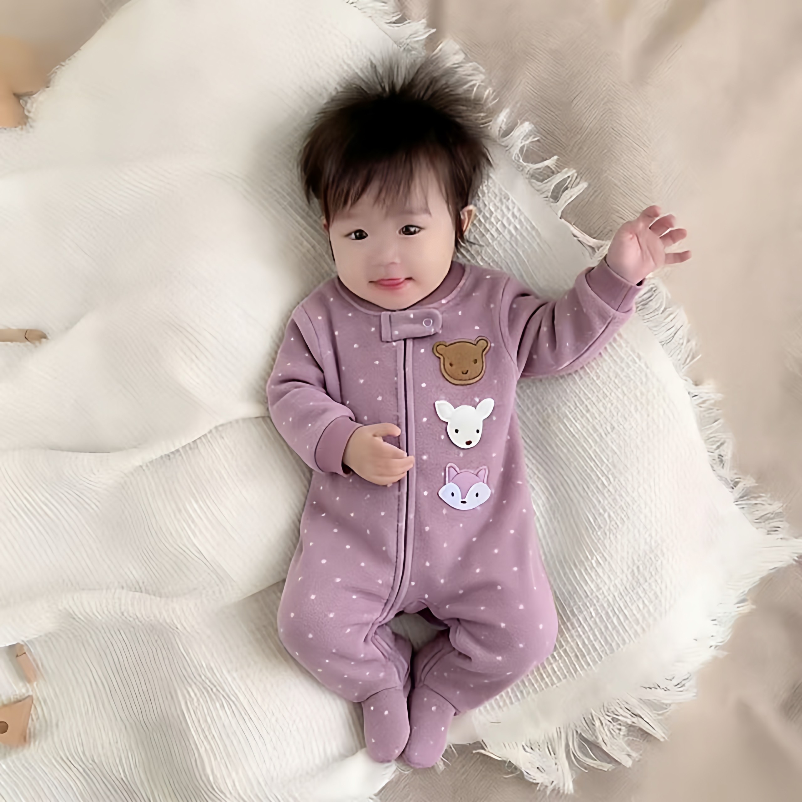 外贸童装男女宝宝长袖摇粒绒包脚连体衣爬服新生儿哈衣婴儿连身衣,童装/婴儿装/亲子装,连身衣/爬服/哈衣,淘宝优惠券,粉丝福利购,淘宝优惠卷