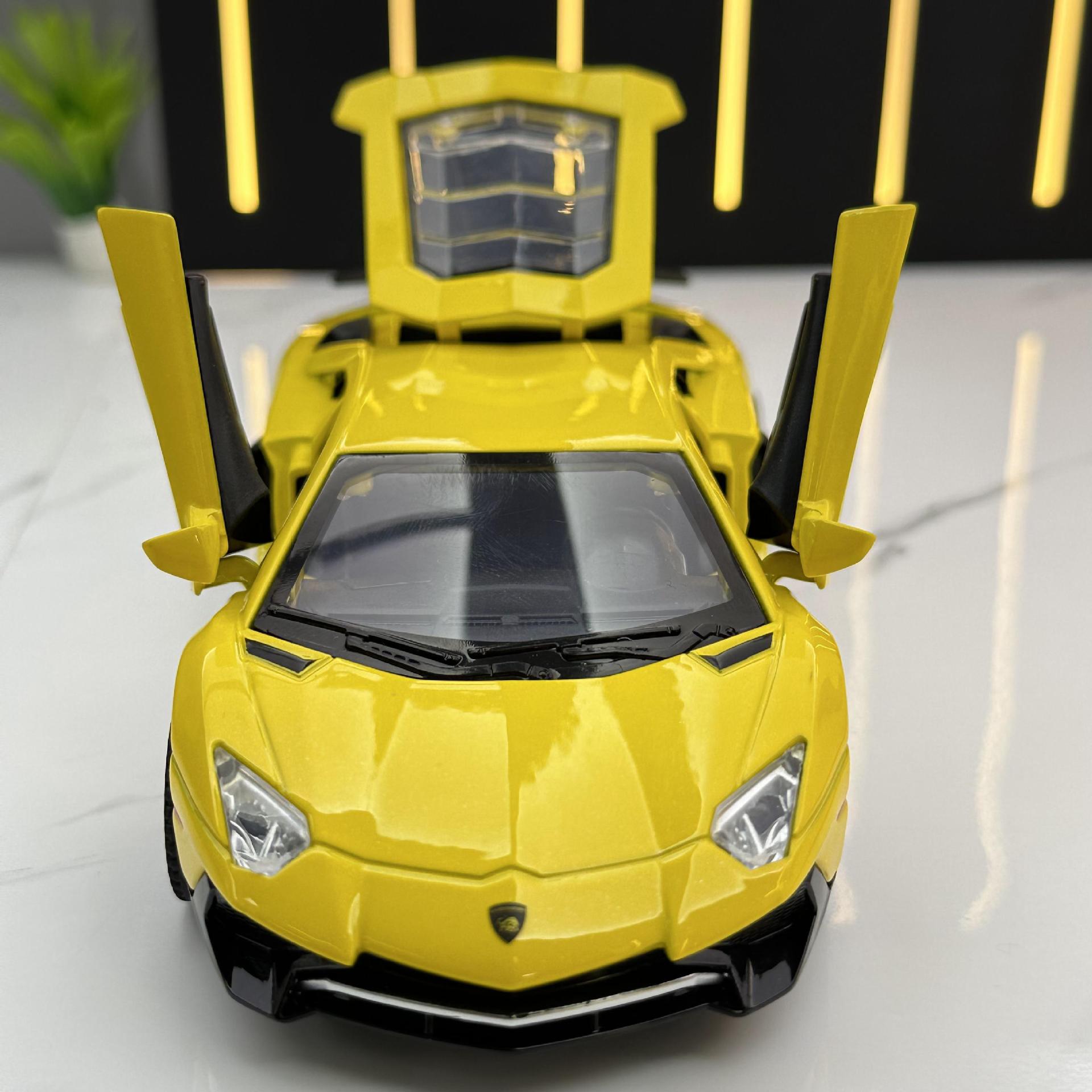 (散装)建元合金车模1比32兰博PL750声光回力玩具跑车音乐模型藏品