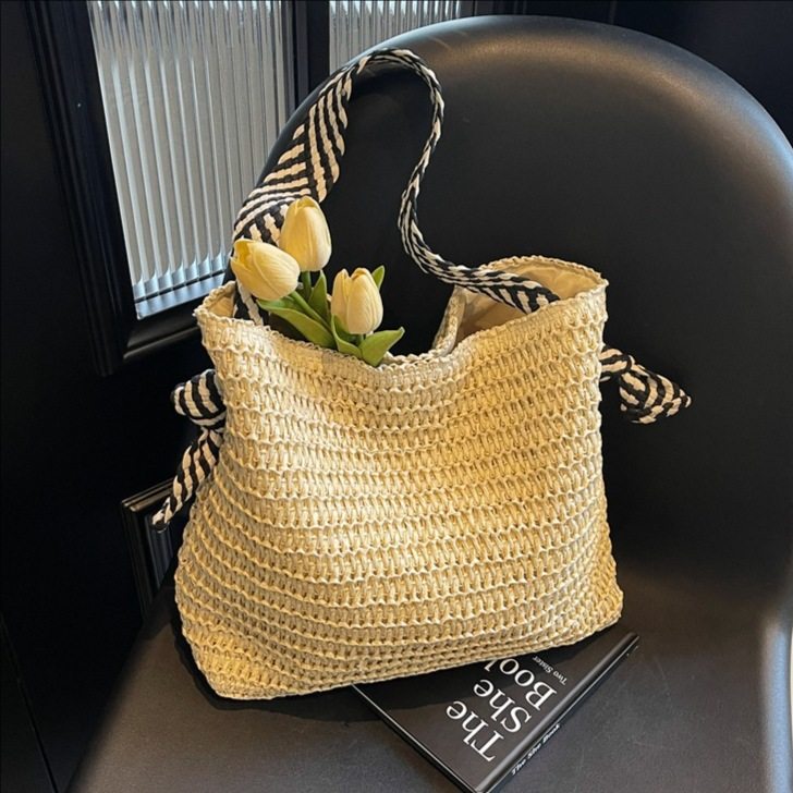 海边度假草编包包女士2026新款百搭腋下包大容量托特包编织水桶包,箱包皮具/热销女包/男包,水桶包,淘宝优惠券,粉丝福利购,淘宝优惠卷
