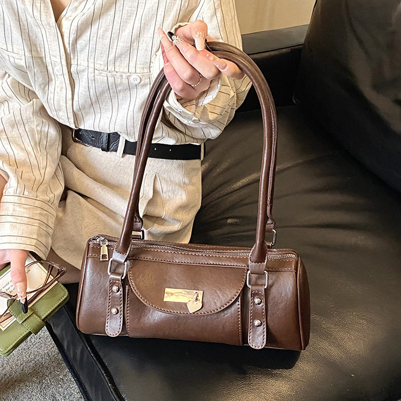 复古小众油蜡皮腋下包通勤手提包包女2026新款韩版时髦单肩法棍包,箱包皮具/热销女包/男包,腋下包,淘宝优惠券,粉丝福利购,淘宝优惠卷