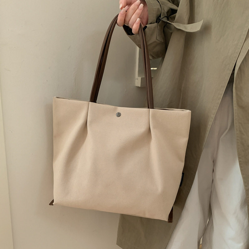 韩版小众夹层托特帆布包包女高颜值气质妈咪包通勤百搭时尚单肩包