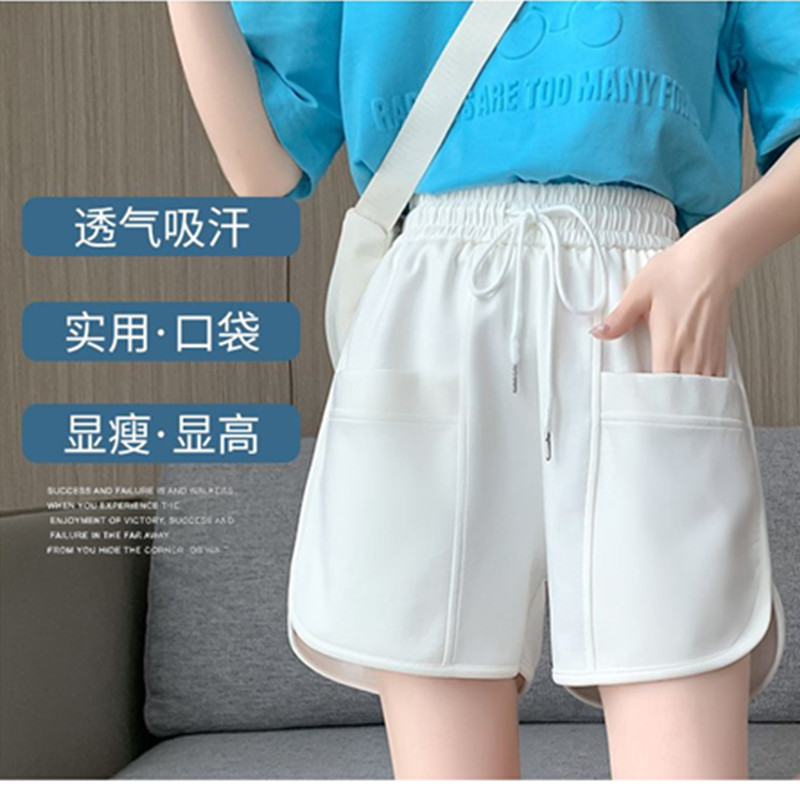 白色女童短裤夏季外穿纯棉韩版宽松高腰女学生秋款显瘦百搭阔腿裤