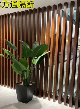 塑木方通隔断100*50方木隔断吊顶立柱玄关背景墙面生态木方通隔断