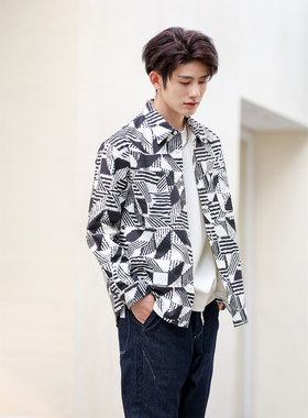 DISDUON2023男士衬衫印花休闲潮流DCC113444