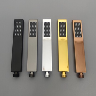 钢制长条方形手持花洒喷头 浴室淋浴洗澡淋蓬头灰色黑色金色银色