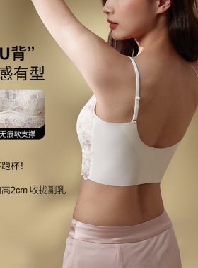 蕾丝织花网纱抹胸吊带背心无钢圈防走光可外穿夏季轻薄透气文胸罩