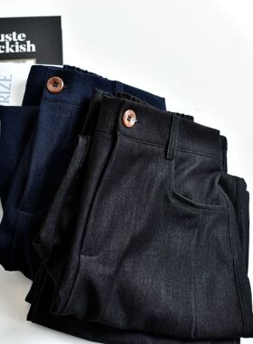 【窄版牛仔十分裤】26春新款女装通勤牛仔高腰西装牛仔直筒阔腿裤