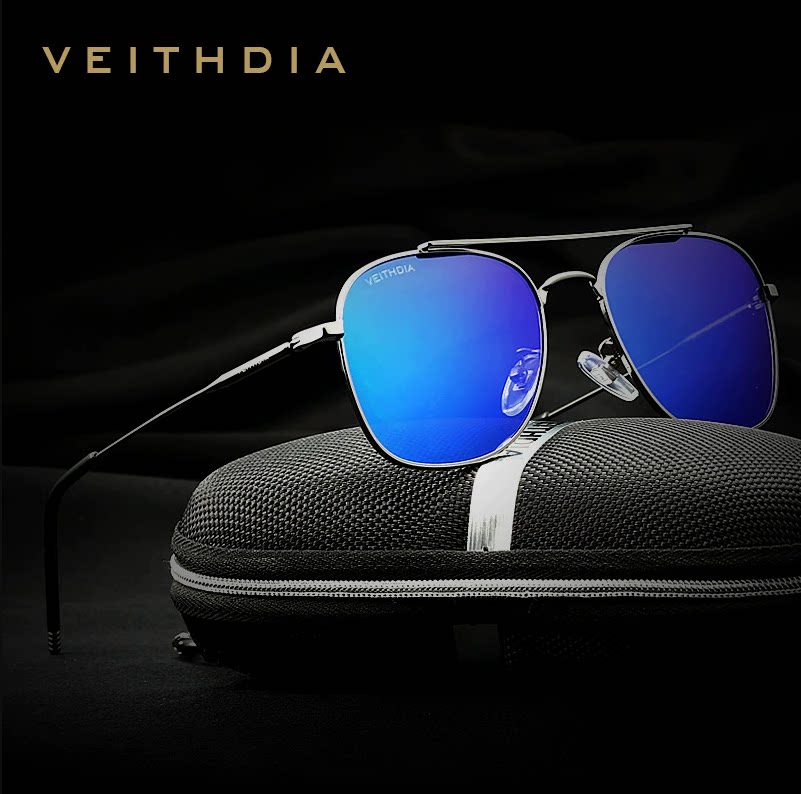 Veithdia/威斯．蒂亚 男士炫彩偏光太阳镜大框蛤蟆镜开车驾驶眼镜