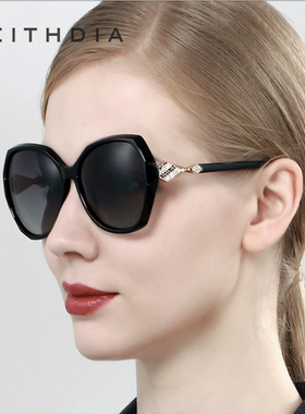 Veithdia/威斯．蒂亚 女士大框太阳镜户外旅游时尚墨镜驾驶偏光镜