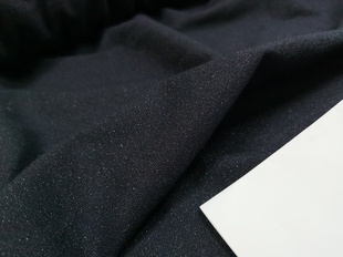 清 现货意大利进口亮丝单面深藏蓝绉纱羊毛布料 连衣裙面料