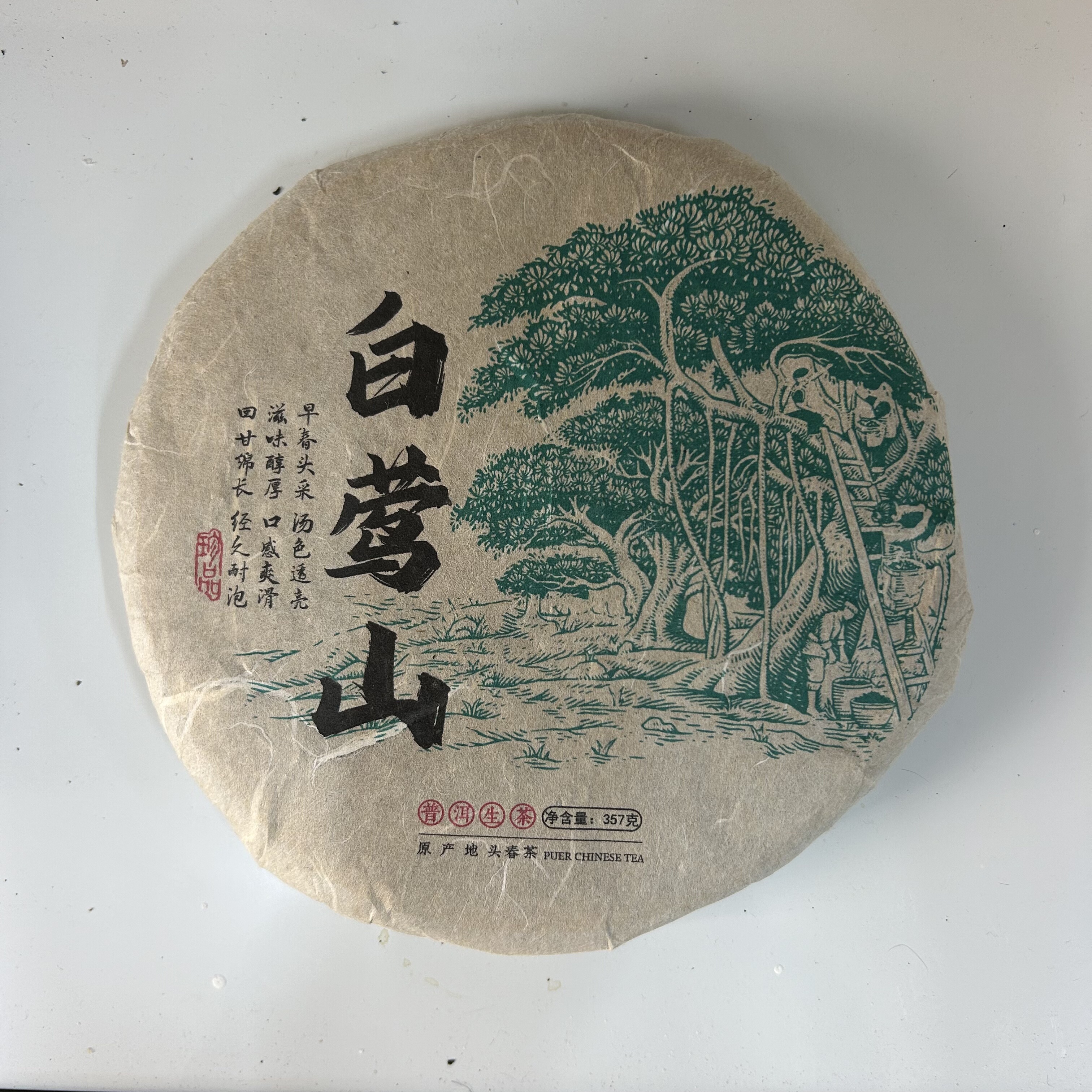 2019年白莺山头春生茶357g