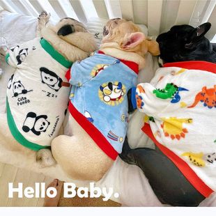 秋冬宠物大码衣服法斗巴哥柯基保暖两脚装柴犬恶霸胖狗外套居家服