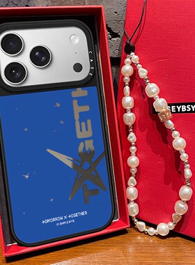 C家联名星星蓝色英文适用苹果15pro手机壳iphone17可爱全包16promax保护套13镜面磁吸14亚克力17plus卡通女