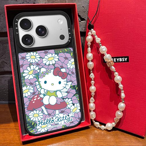 C家联名三丽鸥家族紫花kitty凯蒂猫适用苹果17壳iphone16promax保护套15pro镜面17Air亚克力14/13磁吸12