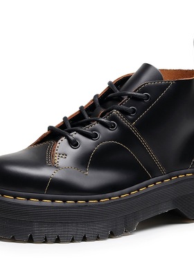 5孔1461猴脸church Quad马丁靴女真皮英伦短靴圆头男女情侣休闲工
