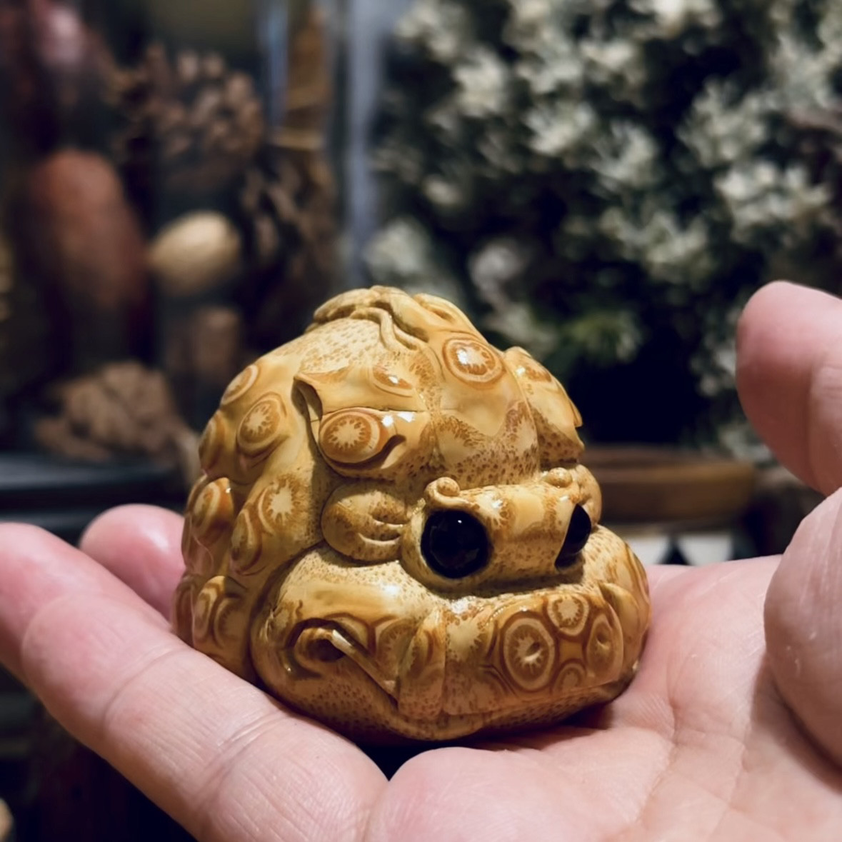 一物一拍 小野猪 陈晓宇作品 纯手工雕刻老料竹根雕手把件 手艺人