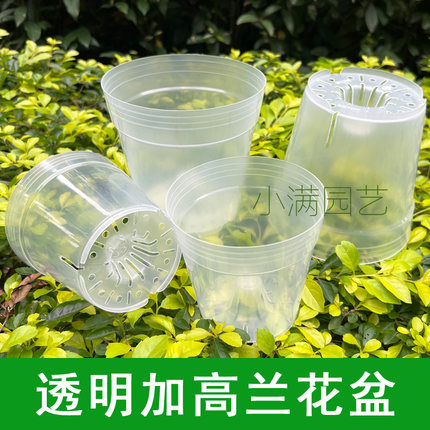透明蝴蝶兰花盆兰花控根盆石斛兰多肉盆疏水通风透气硬质塑料镂空