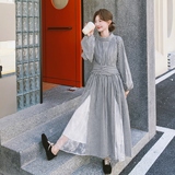 春装黑白格子连衣裙2B149-5804-P155控228，女装连衣裙，2B149