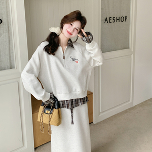 26春新款 2B149-6204-P165 控268 米白卫衣套装裙图片