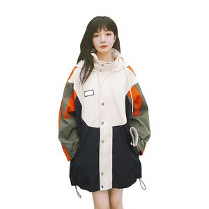 【新款】2022秋装新款藏青拼白工装风衣255-2231-P145控208图片