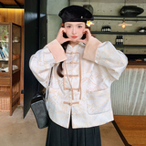 春季宽松型女新中式薄款短外套春夏秋季外套唐装日常复古古风印花，女装短外套，浙宝288（原255）