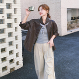 【26春大货】带丝巾皮衣外套2B149-5805-P180-控268，女装短外套，2B149