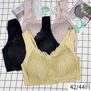 欣芬雅胸罩无钢圈大码聚拢文胸女薄款舒适透气蕾丝美背式内衣44码