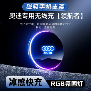 奥迪车载磁吸手机支架A6L/A4L/A5/A7LA8/A3Q4Q7Q5L导航专用无线充