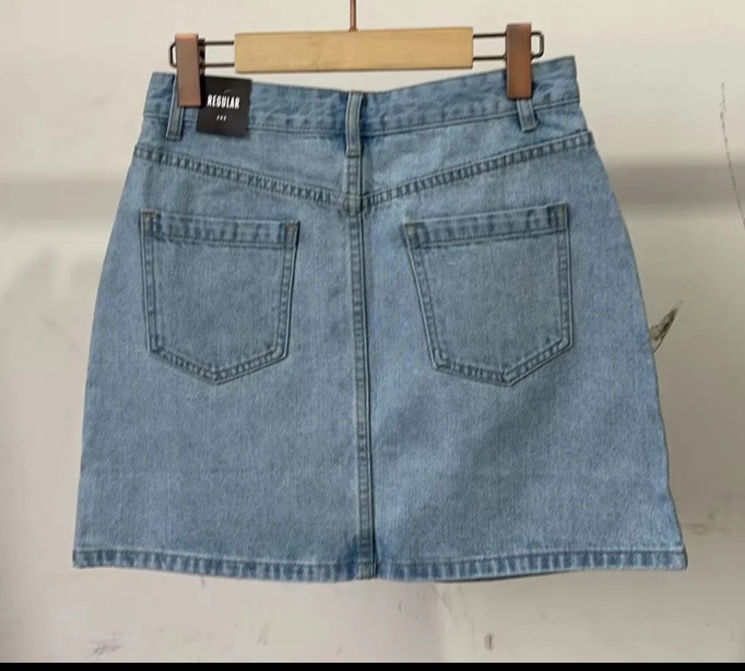 森妈女款牛仔半身裙夏季新款高腰显瘦a字包臀短裙防走光小个子裙