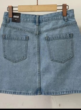 森妈女款牛仔半身裙夏季新款高腰显瘦a字包臀短裙防走光小个子裙