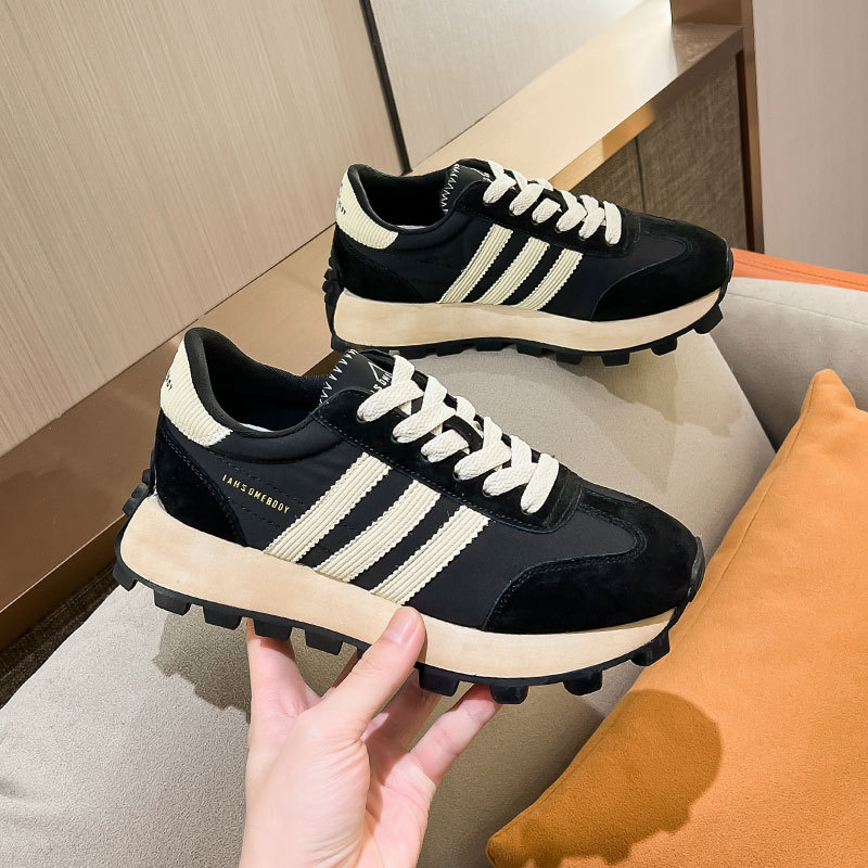 休闲厚底圆头阿甘鞋防滑