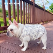 马甲 新款 短款 秋冬保暖复古棉麻马甲背心 法斗胖狗衣服 宠物衣服