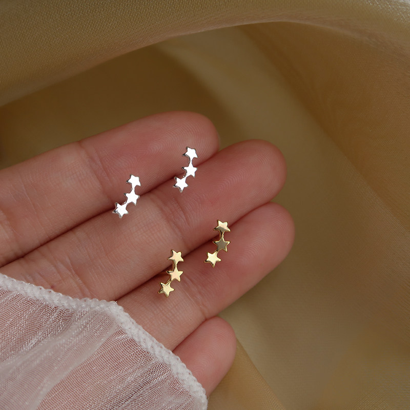 三颗小星星 925纯银针耳钉女日韩可爱五角星迷你百搭耳饰品女,饰品/流行首饰/时尚饰品新,耳钉,淘宝优惠券,粉丝福利购,淘宝优惠卷
