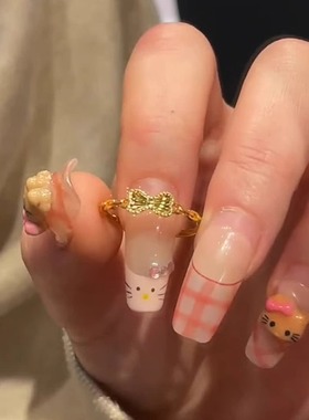 在逃公主金色蝴蝶结戒指