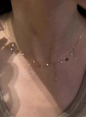 流苏爱心项链女款轻奢小众设计
