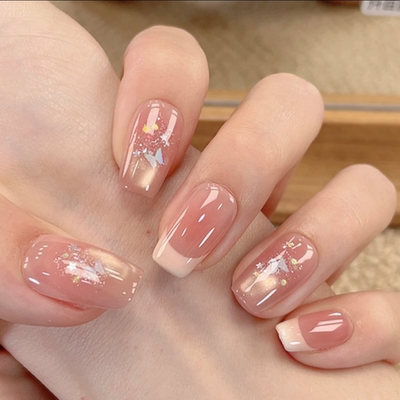 纯手工穿戴甲2025新款秋冬法式裸色少女美甲贴片气质显白假指甲片