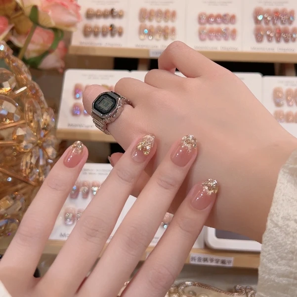 手工定制穿戴甲短款轻奢显白美甲